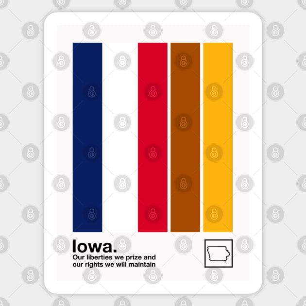 Iowa State Flag  // Original Minimalist Artwork Poster Design Sticker by DankFutura